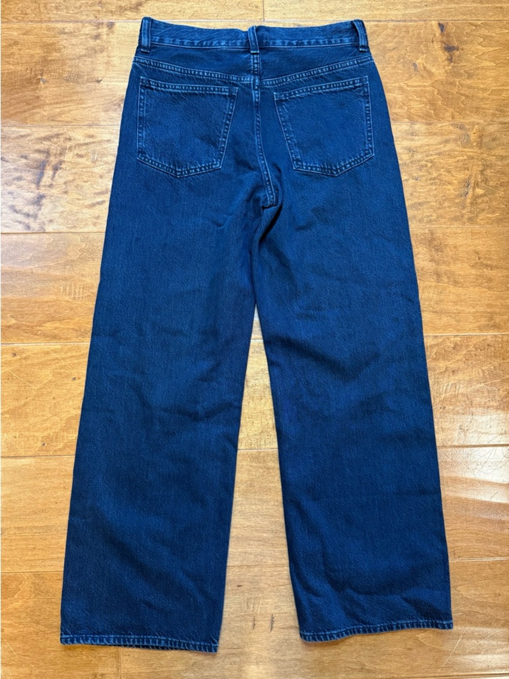 Madewell Low Rise Baggy Wide Leg Jeans Dark Indigo Button Fly 25 - Picture 11 of 11